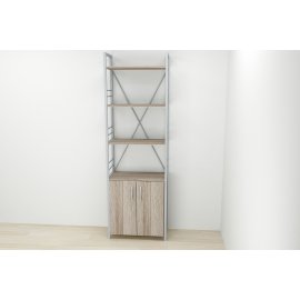 Этажерка 4/60 Ferrum-decor Серии Конект с тумбой 179x60x28 Серый ДСП Бетон (FD1083)