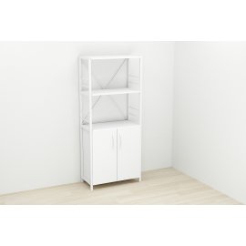 Етажерка 3/60 Ferrum-decor Серії Конект з тумбою 144x60x28 Білий ДСП Біле (FD1028)