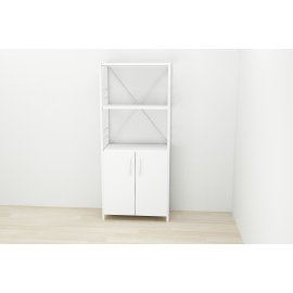 Этажерка 3/60 Ferrum-decor Серии Конект с тумбой  144x60x28 Белый ДСП Белое (FD1028)
