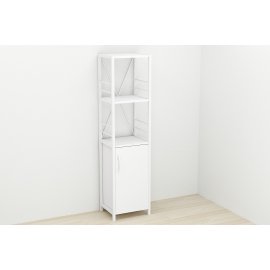Этажерка 3/34 Ferrum-decor Серии Конект с тумбой  144x34x28 Белый ДСП Белое (FD1007)