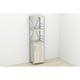 Этажерка 3/34 Ferrum-decor Серии Конект с тумбой  144x34x28 Серый ДСП Сонома (FD1017)