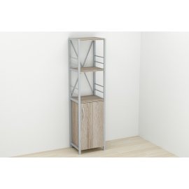 Этажерка 3/34 Ferrum-decor Серии Конект с тумбой  144x34x28 Серый ДСП Сонома Трюфель (FD1018)