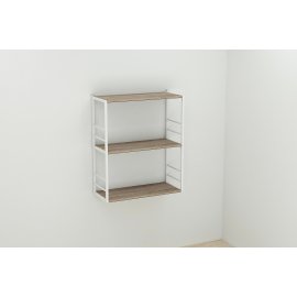 Книжная полка универсальная Ferrum-decor Стим 2 74x63x26 белый ДСП Дуб Сонома Труфель 16мм