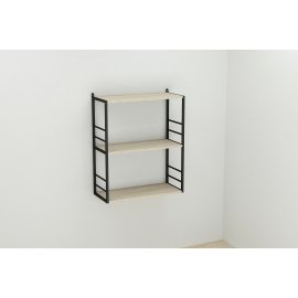Книжная полка универсальная Ferrum-decor Стим 2 74x63x26 черный ДСП Дуб Сонома 16мм
