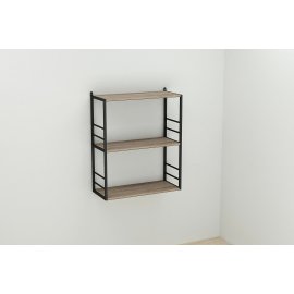 Книжная полка универсальная Ferrum-decor Стим 2 74x63x26 черный ДСП Дуб Сонома Труфель 16мм