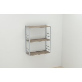 Книжная полка универсальная Ferrum-decor Стим 2 74x63x26 серый ДСП Дуб Сонома Труфель 16мм