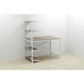 Компьютерный стол Ferrum-decor Джек 75x120x60 Белый ДСП Сонома Трюфель (DJEK0012)