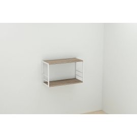 Книжная полка универсальная Ferrum-decor Стим 1 38x63x26 белый ДСП Дуб Сонома Труфель 16мм