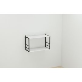 Книжная полка универсальная Ferrum-decor Стим 1 38x63x26 черный ДСП Белое 16мм