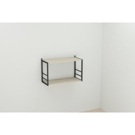 Книжная полка универсальная Ferrum-decor Стим 1 38x63x26 черный ДСП Дуб Сонома 16мм
