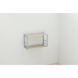 Книжная полка универсальная Ferrum-decor Стим 1 38x63x26 серый ДСП Дуб Сонома 16мм