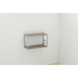 Книжная полка универсальная Ferrum-decor Стим 1 38x63x26 серый ДСП Дуб Сонома Трюфель 16мм (XK00033)