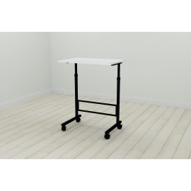 Стол приставной Ferrum-decor Амиго 62x60x40 металл Черный ДСП Белое 16мм (AMI0001)