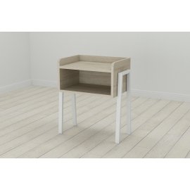 Тумба модульная Ferrum-decor Джузи 540x450x320 металл Белый ДСП Сонома 16 мм (DJU0011)