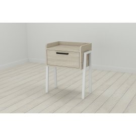 Тумба модульная Ferrum-decor Бетти 540x450x320 металл Белый ДСП Сонома 16 мм (BET0011)