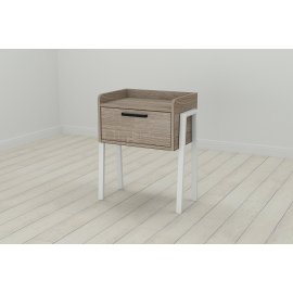 Тумба модульная Ferrum-decor Бетти 540x450x320 металл Белый ДСП Сонома Трюфель 16 мм (BET0012)