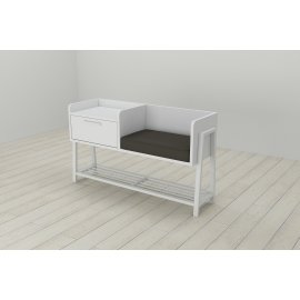 Банкетка з тумбочкою Ferrum-decor Бланка 540x1000x320 метал Білий ДСП Біле 16 мм (BLA0008)