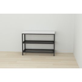 Банкетка универсальная Ferrum-decor Слайм 45x63x26 черный ДСП Белое 16мм