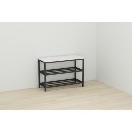 Банкетка универсальная Ferrum-decor Слайм 45x63x26 черный ДСП Белое 16мм