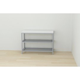 Банкетка универсальная Ferrum-decor Слайм 45x63x26 белый ДСП Дуб Сонома 16мм (XK00010)