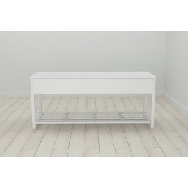 Банкетка с ящиком Ferrum-decor Дрейк 1  550x1000x400 металл Белый ДСП Белое 16 мм (DRE0008)