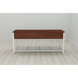Банкетка с ящиком Ferrum-decor Дрейк 1  550x1000x400 металл Белый ДСП Венге 16 мм (DRE0010)