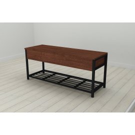 Банкетка с ящиком Ferrum-decor Дрейк 1  550x1000x400 металл Черный ДСП Венге 16 мм (DRE0003)