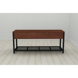 Банкетка з ящиком Ferrum-decor Дрейк 1 550x1000x400 метал Чорний ДСП Венге 16 мм (DRE0003)