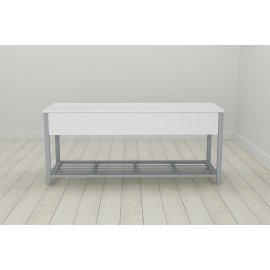 Банкетка з ящиком Ferrum-decor Дрейк 2 550x1200x400 метал Сірий ДСП Біле 16 мм (DRE0036)
