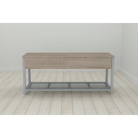 Банкетка с ящиком Ferrum-decor Дрейк 1  550x1000x400 металл Серый ДСП Сонома Трюфель 16 мм (DRE0019)