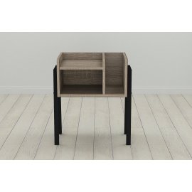 Тумба модульная Ferrum-decor Амели 540x450x320 металл Черный ДСП Сонома Трюфель 16 мм (AME0005)