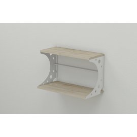 Купить Полка настенная Ferrum-decor Букин 330x500x240 металл Белый ДСП Сонома 16 мм (BUK0011)