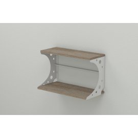 Полка Настенная Ferrum-Decor Букин 330x500x240 Металл Белый ДСП Сонома Трюфель 16 Мм (BUK0012)