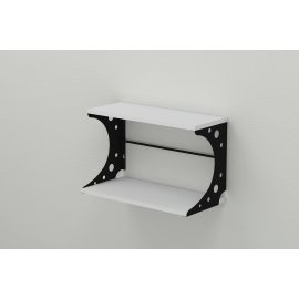 Создать заказ Полка настенная Ferrum-decor Букин 330x700x240 металл Черный ДСП Белое 16 мм (BUK0043)