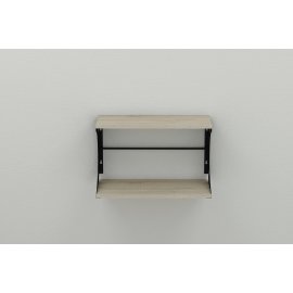 Купить Полка настенная Ferrum-decor Букин 330x700x240 металл Черный ДСП Сонома 16 мм (BUK0046)