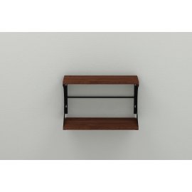 Полка настенная Ferrum-decor Букин 330x500x240 металл Черный ДСП Венге 16 мм (BUK0003)