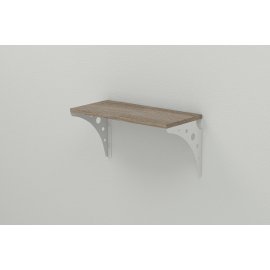 Купить Полка настенная Ferrum-decor Ханди 2 240x700x240 металл Белый ДСП Сонома Трюфель 16 мм (XND0054)