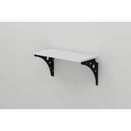 Купить Полка настенная Ferrum-decor Ханди 2 240x600x240 металл Черный ДСП Белое 16 мм (XND0022)