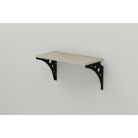 Выбрать Полка настенная Ferrum-decor Ханди 2 240x700x240 металл Черный ДСП Сонома 16 мм (XND0046)