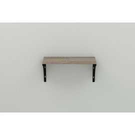 Купить Полка настенная Ferrum-decor Ханди 2 240x700x240 металл Черный ДСП Сонома Трюфель 16 мм (XND0047)