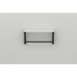 Полка настенная Ferrum-decor Юзиби 270x700x150 металл Черный ДСП Белое 16 мм (UZI0043)