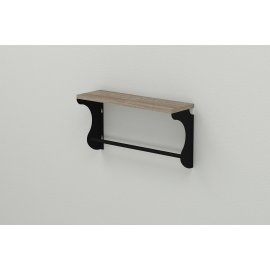 Купить Полка настенная Ferrum-decor Юзиби 270x500x150 металл Черный ДСП Сонома Трюфель 16 мм (UZI0005)