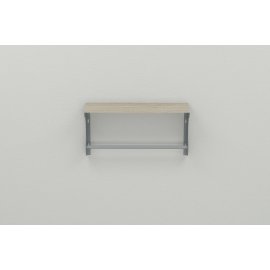 Полка настенная Ferrum-decor Юзиби 270x600x150 металл Серый ДСП Сонома 16 мм (UZI0039)