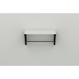 Полка настенная Ferrum-decor Комфи 260x500x240 металл Черный ДСП Белое 16 мм (KOM0001)