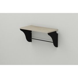 Купить Полка настенная Ferrum-decor Комфи 260x500x240 металл Черный ДСП Сонома 16 мм (KOM0004)