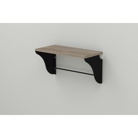 Купить Полка настенная Ferrum-decor Комфи 260x600x240 металл Черный ДСП Сонома Трюфель 16 мм (KOM0026)