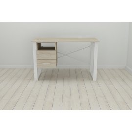 Письменный стол с ящиками Ferrum-decor Оскар  750x1200x600 металл Белый ДСП Дуб Сонома 16 мм (OSK0011)