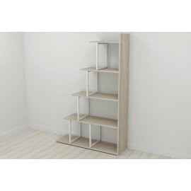 Этажерка Ferrum-decor Стелла 1600x1020x300 Белый металл ДСП Дуб Сонома (STEL018)