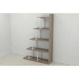 Этажерка Ferrum-decor Стелла 1600x1020x300 Белый металл ДСП Дуб Сонома Трюфель (STEL019)