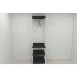 Шкаф Гардероб Уни секция 3 серии Конект Ferrum-decor 220x60x50см Белый металл ДСП Венге Магия 32 мм (SHG059)